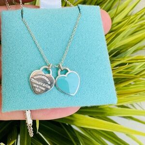 🩵Tiffany & Co | Authentic Blue Double Heart Necklace🩵